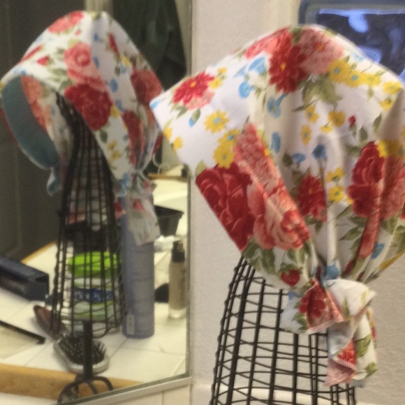 Sold New head cover padded front tie back scarf Cotton - Picture 1 of 2